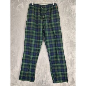 Polo Ralph Lauren Mens Green Plaid Pajama Pants Cotton Sleepwear Large L 0221V5